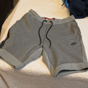 Nike Men's Heather Gray Athletic Fleece Shorts with Black Drawstring